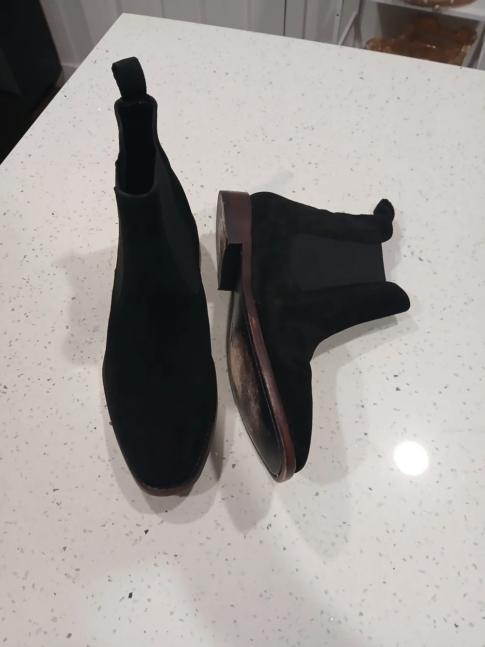 Men's Black Slip-On Boat Chelsea Shoes